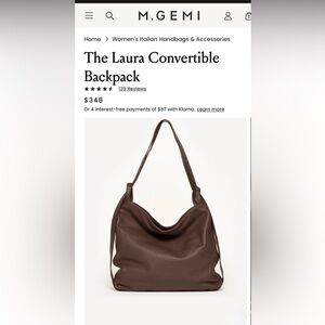 M. Gemi Convertible leather tote/backpack